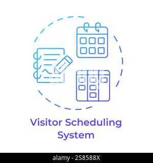 Visitor scheduling system blue gradient concept icon Stock Vector