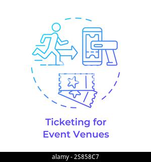 Event venues ticketing blue gradient concept icon Stock Vector