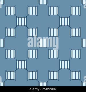 Opened Window vector concept colored seamless pattern Stock Vector