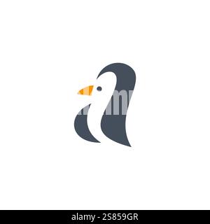 letter a and penguin vector logo Stock Vector