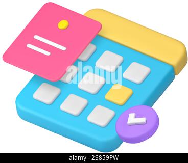 Time management deadline business agenda schedule notes 3d icon realistic vector illustration. Efficiency and productivity workflow organization plann Stock Vector