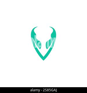 Leaf letter V Logo vector Illustration. Plant Logo Stock Vector