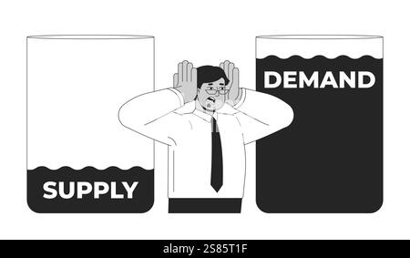 decrease demand black and white stock photos & images... Water supply and demand crisis 2D illustration concept Stock Vector ...