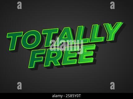TOTALLY FREE. Text effect design in bold and modern colors for marketplace ads Stock Vector