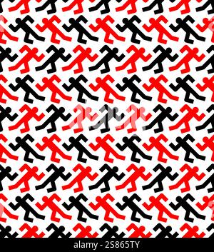 Running man pattern seamless. Run background. Stock Vector