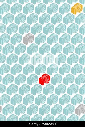 Retro camera pattern seamless. vintage camera background Stock Vector