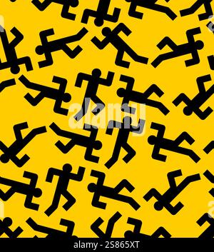 Running man pattern seamless. Run background. Stock Vector
