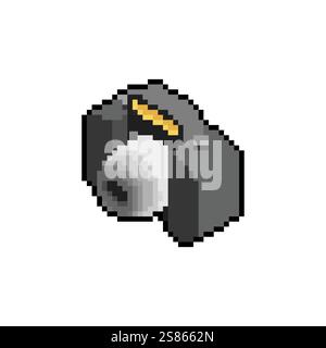 Retro camera pixel art. 8 bit vintage camera. pixelated Icon symbol Stock Vector