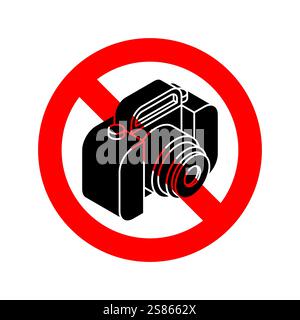 Photography is prohibited. Stop taking photos. Red prohibition sign Stock Vector