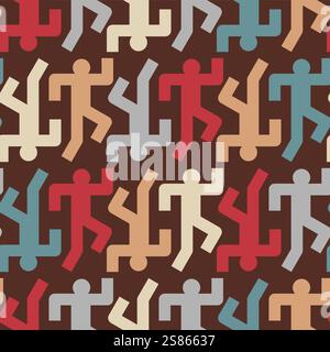 Running man pattern seamless. Run background. Stock Vector