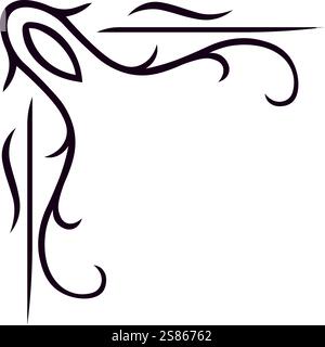 Elegant corner ornament featuring intricate floral and abstract elements, creating a decorative frame that adds a sophisticated touch to various Stock Vector