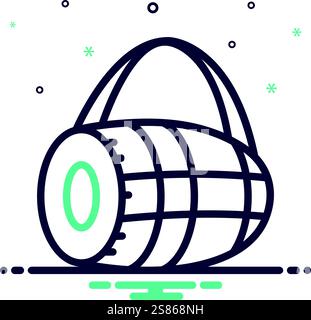 Icon for dhol, dholak Stock Vector
