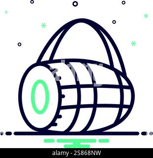 Icon for dhol, dholak Stock Vector