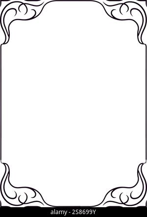 Vertical decorative border featuring elegant swirls, framing an empty space. Perfectly suited for classic style invitations or announcements Stock Vector