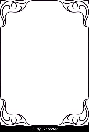 Vertical decorative border featuring elegant swirls, framing an empty space. Perfectly suited for classic style invitations or announcements Stock Vector