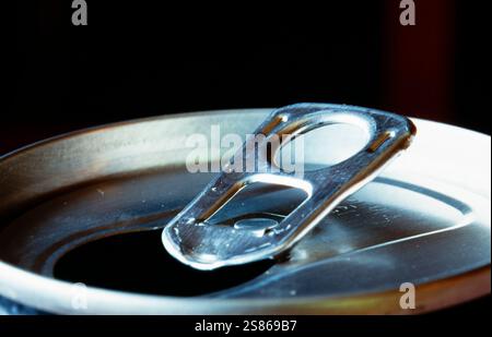 Opened beer can Stock Photo