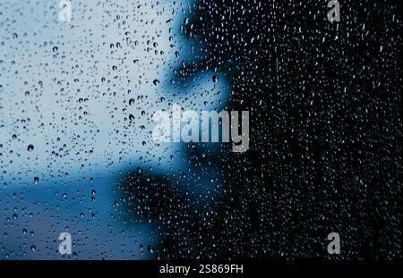 Raindrops on window Stock Photo