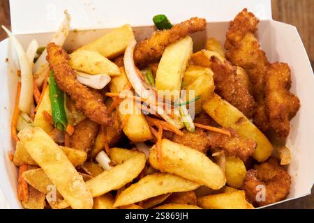 spice box spice bag meal out of a chinese restaurant takeaway dublin republic of ireland Stock Photo