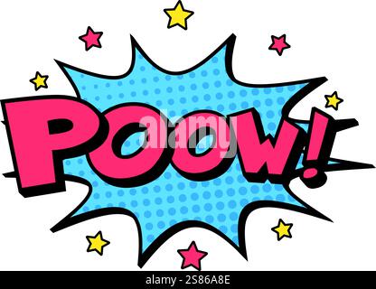 Vibrant pow comic book explosion bursting with colorful stars and halftone dots, capturing emotions of surprise and excitement in a dynamic, retro pop Stock Vector