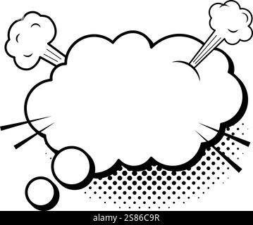 Cartoon comic exploding speech bubble with halftone background is creating a dynamic and expressive effect for storytelling and visual communication Stock Vector