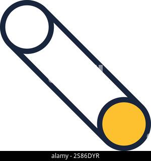 Simple vector illustration of a safety pin, a versatile tool used for fastening clothes, securing items, and various other applications, featuring a Stock Vector
