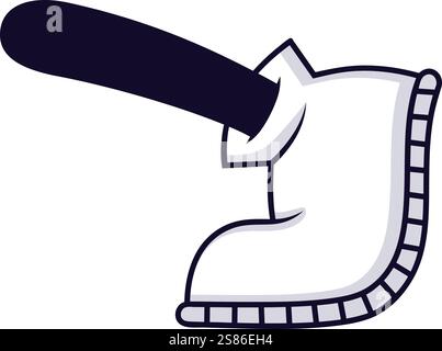 Cartoon axe with a dark handle and white blade slicing through the air, conveying action and power, perfect for carpentry, logging, or cutting Stock Vector