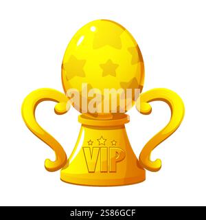 Easter Egg Trophy or Easter award cup, Golden egg in the form of a award cup. Isolated on white background Stock Vector