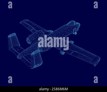 Blue computer generated image of a fighter jet. The jet is in the air ...