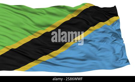 Waving flag of Tanzania isolated on white background Stock Photo - Alamy