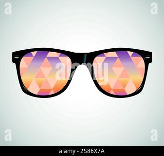 Sunglasses with Polygons Abstract Geometric Triangles Vector Illustration Stock Vector