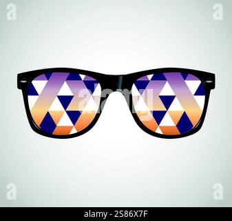 Sunglasses with Polygons Abstract Geometric Triangles Vector Illustration Stock Vector