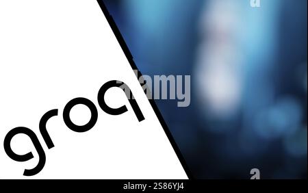 Groq logo is displayed on smartphone. Groq, Inc. is an American ...
