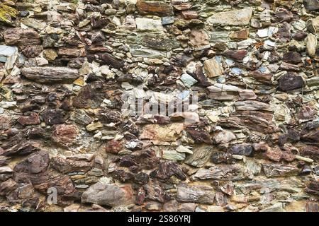 Background image of a wall made from irregular stones, Czech Republic, Europe Stock Photo