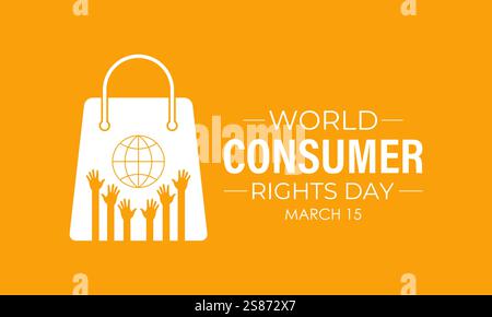 World Consumer Rights Day is celebrated on March 15th. Paper cut design Vector Design for banner, cards, prints, social media, poster, flyer. Stock Vector