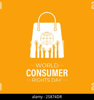 World Consumer Rights Day is celebrated on March 15th. Paper cut design Vector Design for banner, cards, prints, social media, poster, flyer. Stock Vector