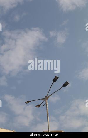 A street lamp under bright sky. Stock Photo