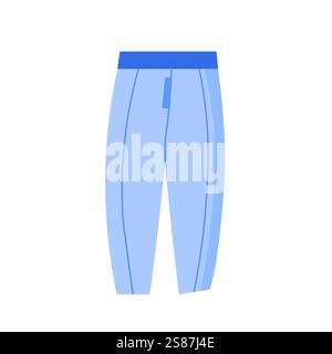 Blue light jeans simple illustration in doodle style. Woman and men clothing wear. Stock Vector
