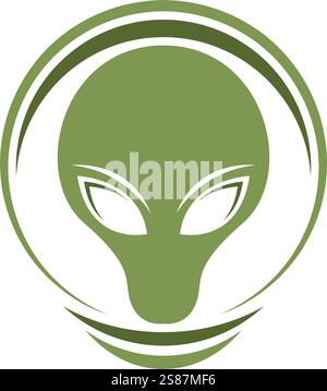 Alien logo icon design template Stock Vector