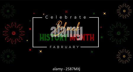 Celebrate Black history month . African American History banner Poster Post design with Vector illustration Stock Vector