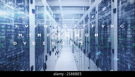 Image of data processing over computer servers Stock Photo