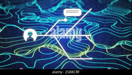 Image of ai data processing over circuit board with transfer trails Stock Photo