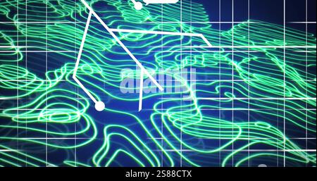 Image of ai data processing over circuit board with transfer trails Stock Photo