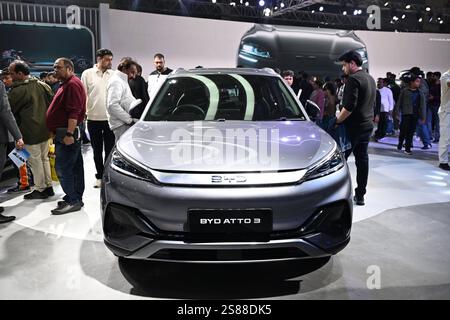 NEW DELHI JANUARY 21, 2025 Tata Nexon EV is on display at Bharat