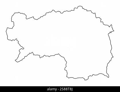Styria state, outline map isolated on white background, Austria Stock Vector