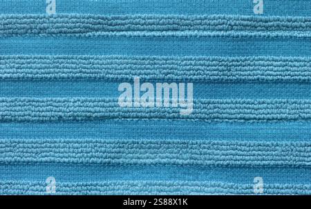 Blue striped microfibre background. Full frame Stock Photo