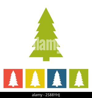 Spruce. New Year icon. Vector illustration Stock Vector