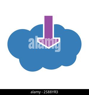 Download cloud icon. Vector illustration. Stock Vector