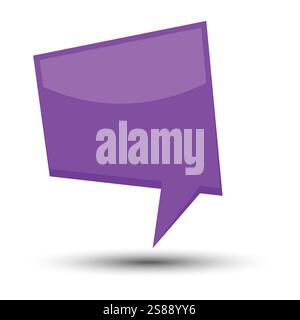 Purple cartoon comic balloon speech bubble without phrases and with shadow. Vector illustration. Stock Vector