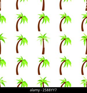 Seamless Pattern with palm trees. Colorful summer background. Vector illustration Stock Vector