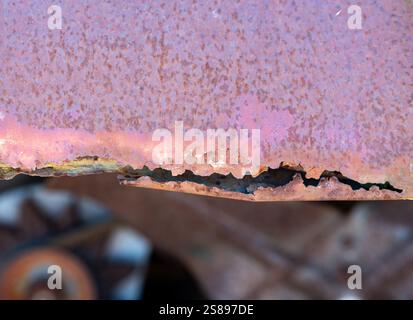 close up of an old rusty vintage vehicle Stock Photo